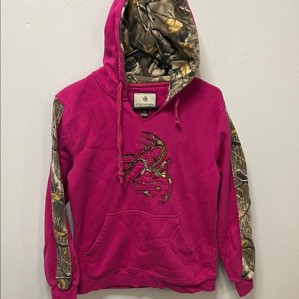 Legendary Whitetails Pink Hoodie with Camouflage Details